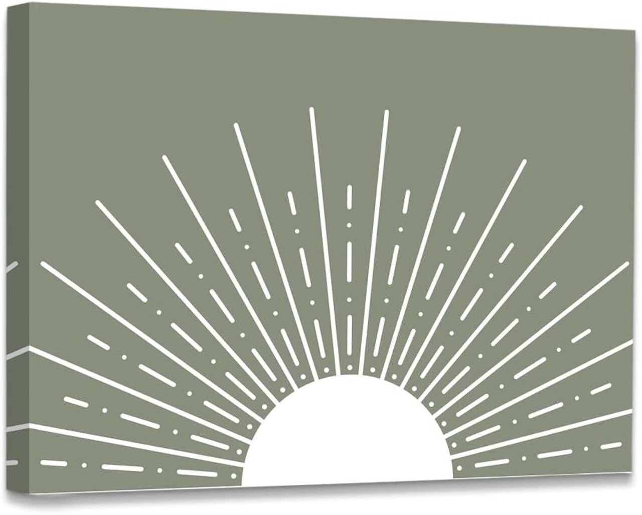 Abstract Boho Sage Green Framed Canvas Wall Art Decor 11x14 Inches (Green)